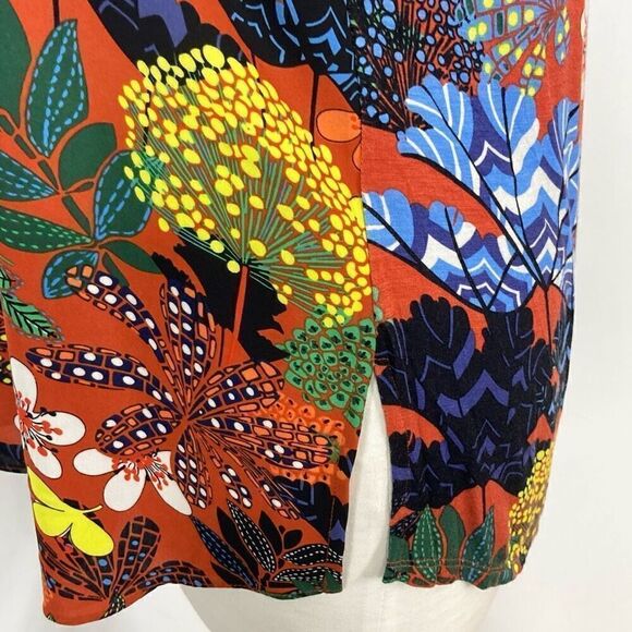 Workshop Republic Clothing S Tank Top Orange Floral Fall Cottagecore Boho - Picture 7 of 8